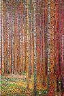 Gustav Klimt Canvas Paintings - Tannenwald